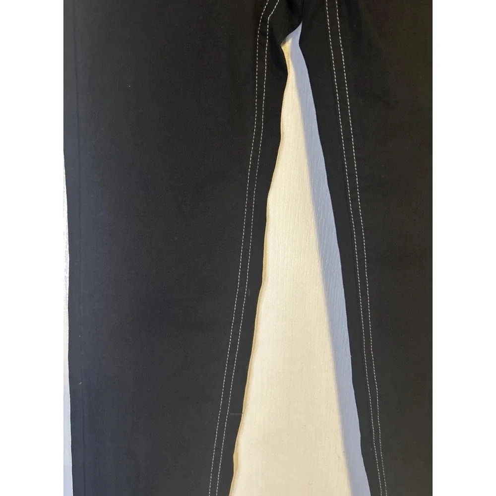 Justice Black Jeans Girls Size 12.5 Simply Low Straight Leg Contrast Stitching